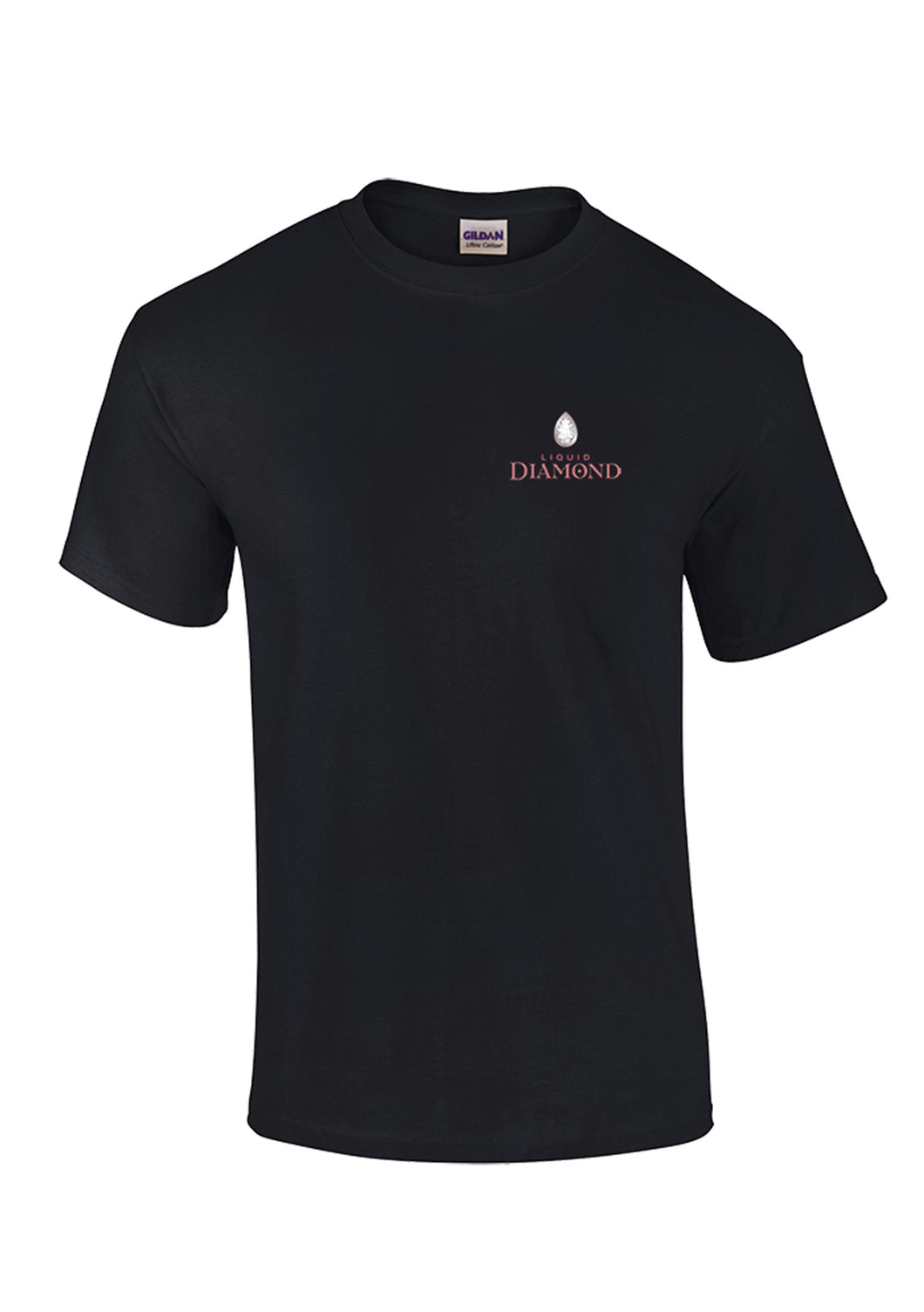 Liquid Diamond T-Shirt - Black with Pink Logo
